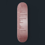 Girly Cool Pink Rose Gold Glitter Sparkle Drips Skateboard<br><div class="desc">Girly Cool Pink Rose Gold Glitter Sparkle Drips Skateboard with falsch glitter drips. Easy to customize and perfect for your glitter aesthetic.</div>