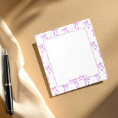 Girly Coquette Aesthetic Purple Bow Monogram Notizblock