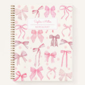 Girly Coquette Ästhetischer Pink Bow Individuelle Notizblock (Vorderseite)