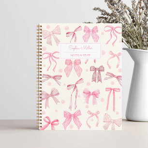 Girly Coquette Ästhetischer Pink Bow Individuelle  Notizblock