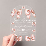 Girly Coquette Bow Sweet 16 Birthday Rose Gold  Acryleinladungen<br><div class="desc">Celebrate in Style with Girly Coquette Bow Sweet 16 Invitation. Make your Sweet 16 party unforgettable with the Girly Coquette Bow invitation. Customize with your party details for a chic and elegant touch.</div>