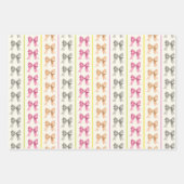 Girly Coquette Bow und Strip Wrapping Paper Geschenkpapier Set (Vorderseite 2)