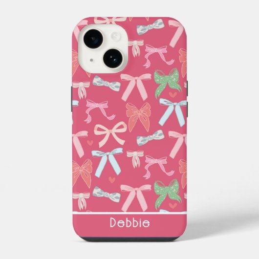 Girly Coquette Bows iPhone Hülle (Rückseite)