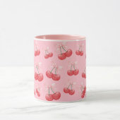 Girly Coquette Cherry Bow Print Pink Tasse (Zentrum)
