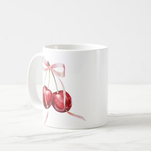Girly Coquette Cherry Kaffeetasse (Vorderseite Links)