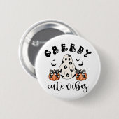 Girly Coquette Creepy Niedlich Vibes Halloween Button (Vorne & Hinten)
