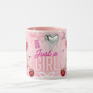 Girly Coquette Kawaii Pink Silver Tasse Bows Heart