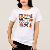 Girly Coquette Niedlich Halloween Bow Tri-Blend Shirt (Vorderseite)