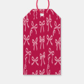 Girly Coquette Pink Bows Pattern Geschenkanhänger (Rückseite)