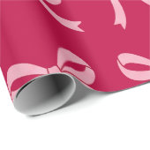 Girly Coquette Pink Bows Pattern Geschenkpapier (Rolleneckpunkt)