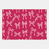 Girly Coquette Pink Bows Pattern Geschenkpapier Set (Vorderseite)