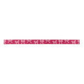 Girly Coquette Pink Bows Pattern Satinband (Vorderseite)