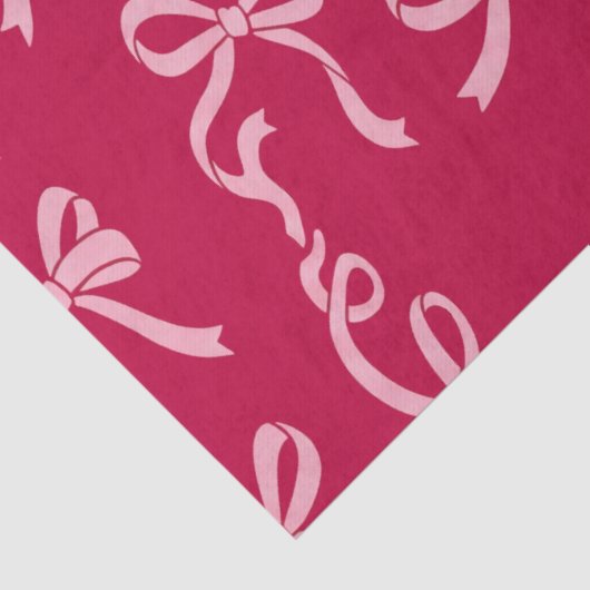 Girly Coquette Pink Bows Pattern Seidenpapier (Detail)