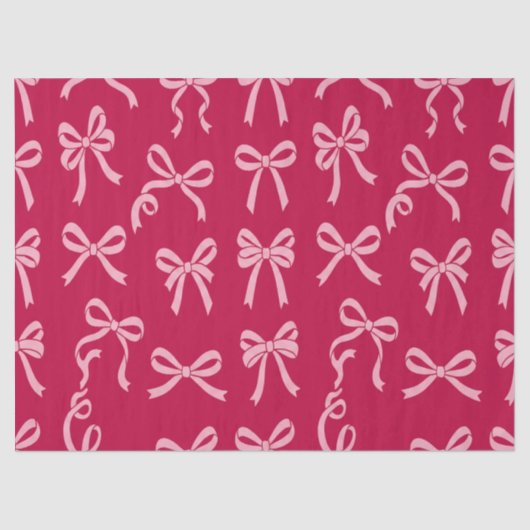 Girly Coquette Pink Bows Pattern Seidenpapier (Vorderseite)