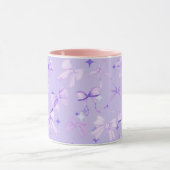Girly Coquette Pink Lila Pastel Bow Tasse (Zentrum)