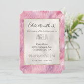 Girly Cotton Candy Pink Glitzer Einladung (Stehend Vorderseite)