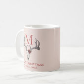Girly Country Xmas Rentier Skull und Rose Kaffeetasse (Vorderseite Links)