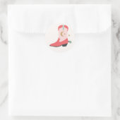 Girly Cowboy Boot Runder Aufkleber (Tasche)