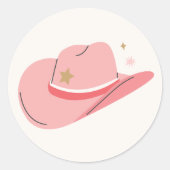 Girly Cowboy Hat Runder Aufkleber (Vorderseite)