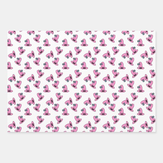 Girly Cowgirl Hat Birthday Geschenkpapier Set (Vorderseite 3)