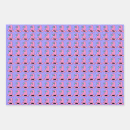 Girly Cowgirl Hat Birthday Geschenkpapier Set