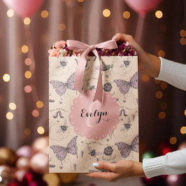 Girly Cream Blush Pink Sweet Little Critter Custom Mittlere Geschenktüte