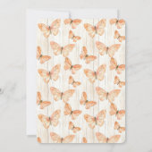 Girly Cream Peach Butterflies Birthday Einladung (Rückseite)