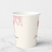 Girly Cream Pink Bow Quinceanera Party Pappbecher (Rechts)