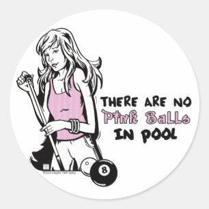 Girly Cue Runder Aufkleber