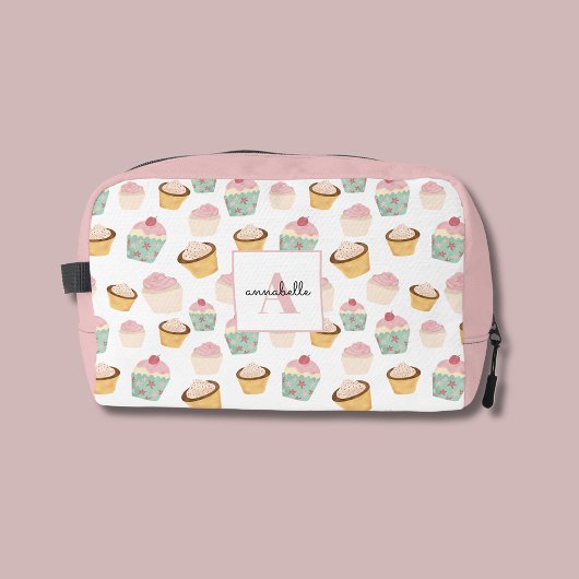 Girly Cupcake Monogramm Waschbeutel