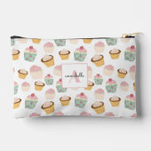 Girly Cupcake Monogramm Zubehörtasche (Rückseite)