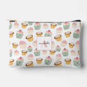 Girly Cupcake Monogramm Zubehörtasche (Vorderseite)