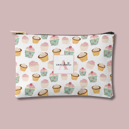 Girly Cupcake Monogramm Zubehörtasche