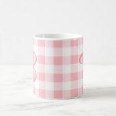 Girly Custom Monogram Tasse | Kariert rosa (Mittel)