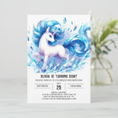 Girly Custom Pferd Geburtstag Einladung (Stehend Vorderseite)
