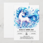 Girly Custom Pferd Geburtstag Einladung (Vorne/Hinten)