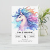 Girly Custom Pferd Geburtstag Einladung (Stehend Vorderseite)