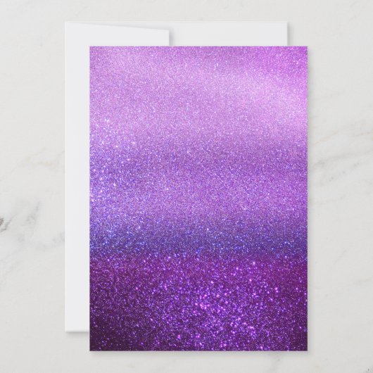 Girly Dark Lila Triple Glitzer Bachelorette Einladung (Rückseite)