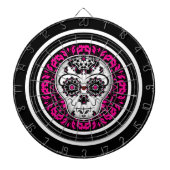 Girly Day of the toter Zucker Schädel heiß rosa Ak Dartscheibe (vorne)