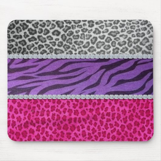 Girly Diamant-Tierdruck Mousepad (Vorne)