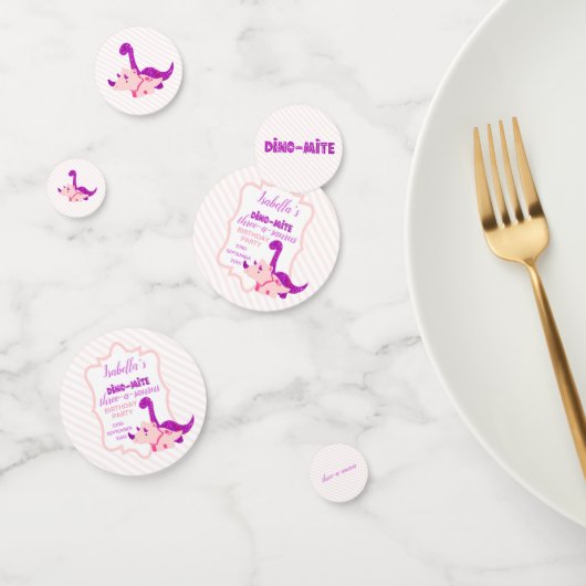 Girly Dinosaur Pink Geburtstagsparty Konfetti (Gruppe)