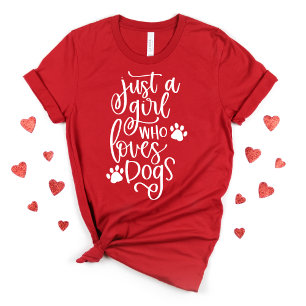 Girly Dog Lover Valentine Whimsy Typografie T-Shirt