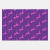 Girly Doll Party Pink Christmas Rentier Muster Geschenkpapier Set (Vorderseite)