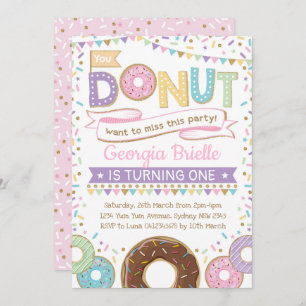 Girly Donut Einladung Doughnut Geburtstagsprinkler