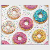 Girly Donut Pattern Geschenkpapier (Flach)