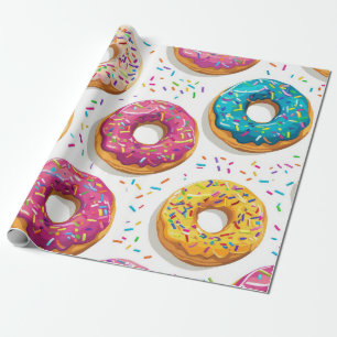 Girly Donut Pattern Geschenkpapier