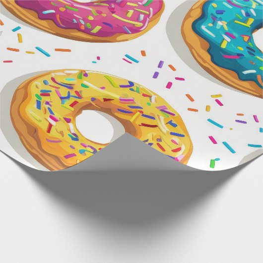 Girly Donut Pattern Geschenkpapier (Ecke)