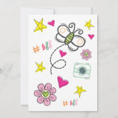 Girly Doodle Sleepover/Birthday Einladung (Rückseite)