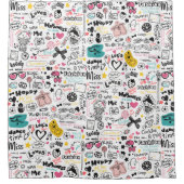 Girly Doodles Duschvorhang (Vorderseite)