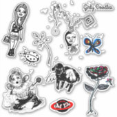 Girly Doodles Sticker Set (Vorderseite)